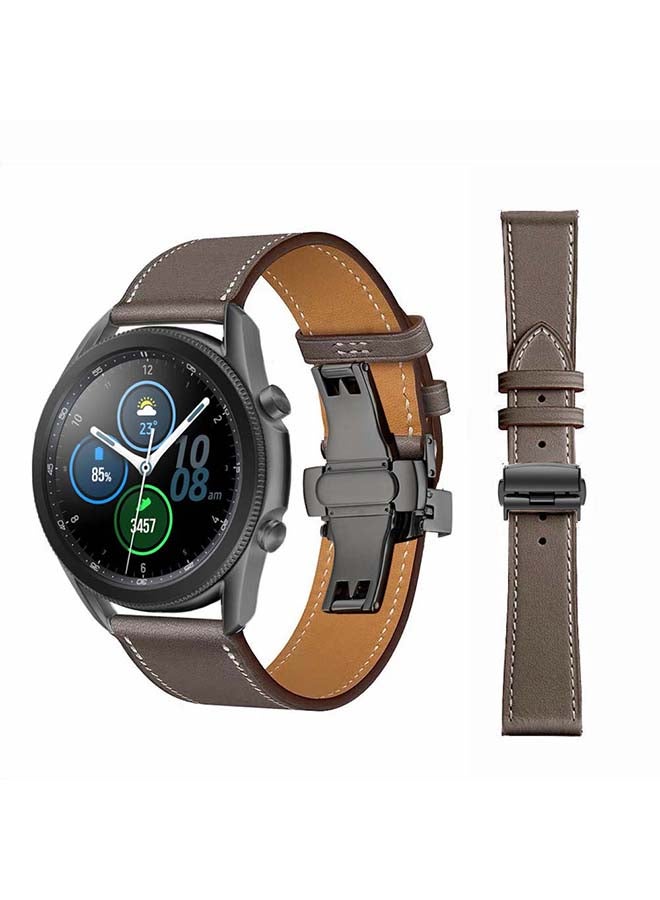 بيرفيي سوار بديل من الجلد الطبيعي لساعة سامسونج جالاكسي 3 مقاس 45 مم بني - Image 1
