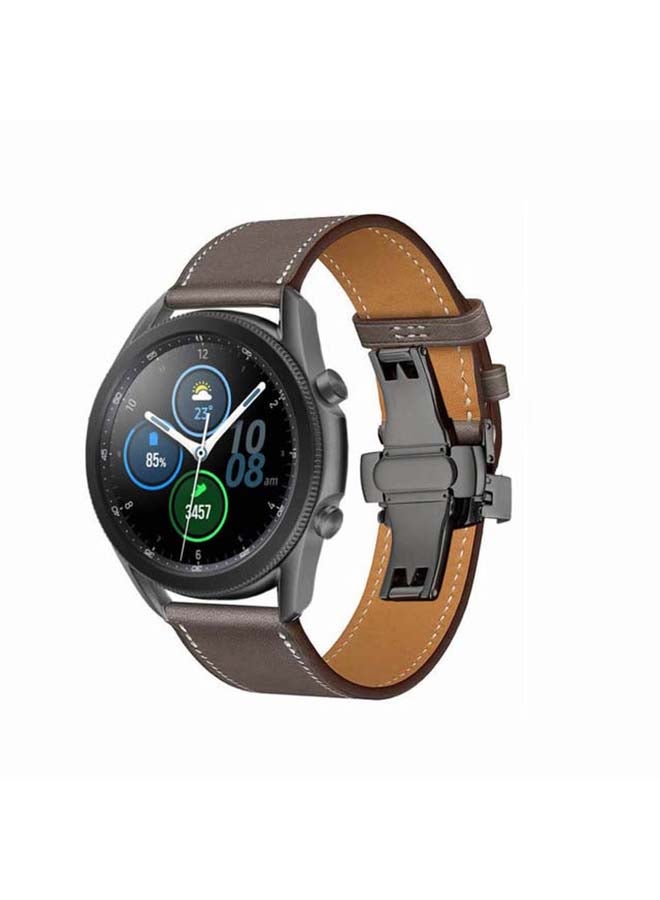 بيرفيي سوار بديل من الجلد الطبيعي لساعة سامسونج جالاكسي 3 مقاس 45 مم بني - Image 2