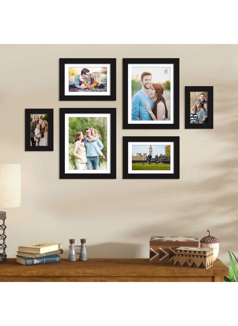 Art Street Art Street Set of 6 Black Wall Photo Frame, Picture Frame for Home Decor (Size - 4x6, 6x8, 8x10)  - Image 1