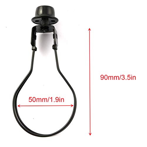DZS Elec Black Round Light Bulb Holder with Lamp Shade Attaching Finial DIY Lighting Accessories Clip On Lampshade Adapter for Lighting Fittings - Image 2