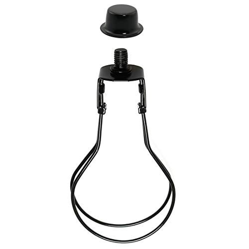 DZS Elec Black Round Light Bulb Holder with Lamp Shade Attaching Finial DIY Lighting Accessories Clip On Lampshade Adapter for Lighting Fittings - Image 1