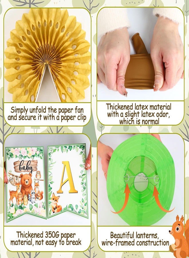 Bolake Woodland Baby Shower Decorations 36 Pcs Baby Shower Decorations with Welcome Baby Banners Mom to Be Sash Dad to Be Pin for Neutral Gender Reveal Party Decorations Supplies - Image 4