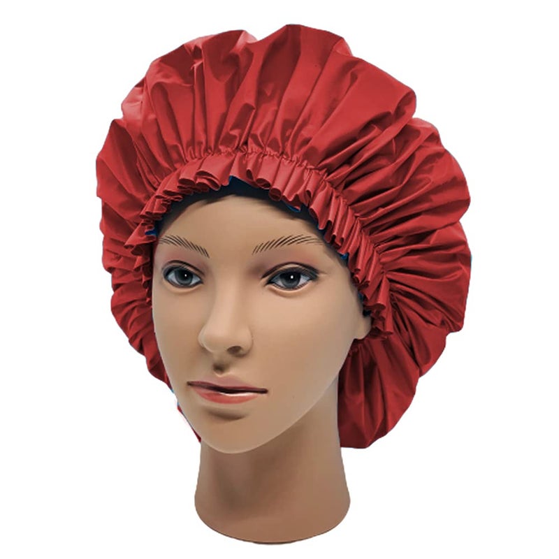 ELEBOX Premium Collection Super Jumbo Shower Cap Red - Image 3