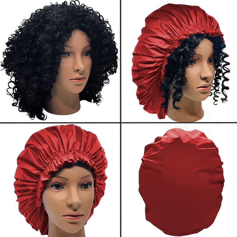 ELEBOX Premium Collection Super Jumbo Shower Cap Red - Image 2