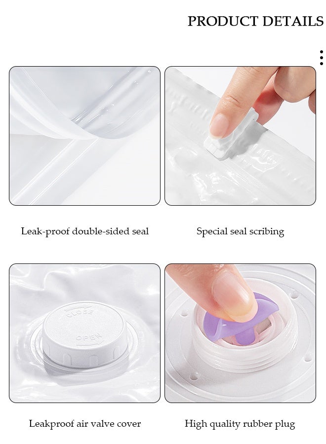 DUNISO 4 PCS Home Vacuum Storage Bag with Electric Pump, Reusable Travel Vacuum Sealer Bags, Compression Airtight Sealer Bags with Seal Special-Grip Clip, Space Saver Compression Bags for Clothes, Mattress, Blanket, Duvets, Pillows, Comforters, Quilt - Image 3
