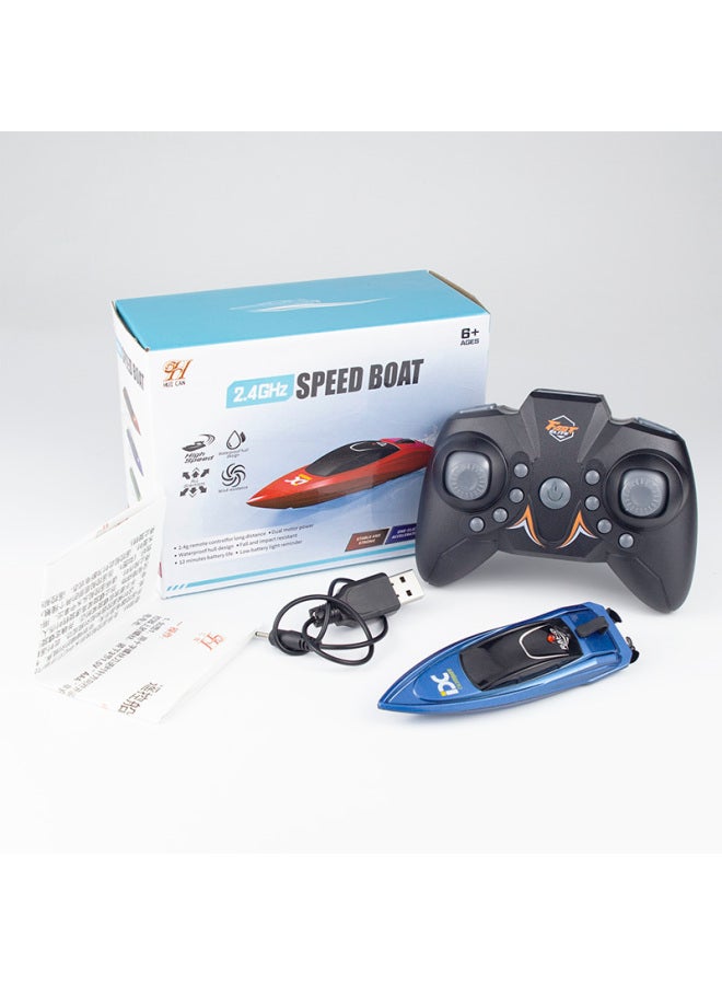 Mini Wireless Remote Control Charging Ultra-small Submarine Toy Underwater Model Boat Children Waterproof Yacht Speedboat-Color:Peacock Blue Mini Rolling Speedboat Rechargeable Version-Specification:Top Version: Air Cushion Pump + Data Cable + Remote Control 3 Aa Batteries + Charging Head  - Image 1