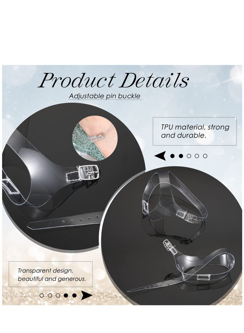 KASTWAVE 2 Pairs Shoe Straps for Heels Detachable Shoe Straps for Heels Clear Shoe Belt Ankle Strap Women's Transparent Detachable Laces Anti Loose Shoelace Accessories for Holding Loose High Heel - Image 5