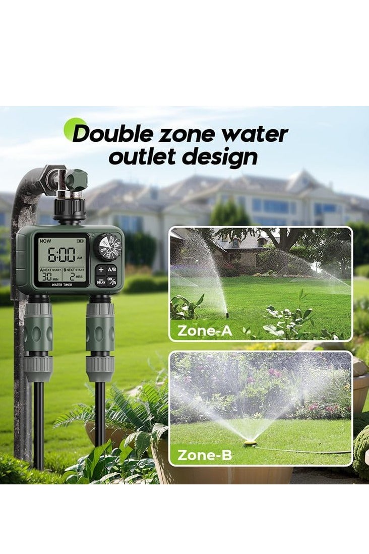 Egardenkart Egardenkart Water Timer for Garden Hose - Multifunctional Sprinkler Timer for Automatic Irrigation System | Hose Timer | Waterproof Irrigation Timer,Dual Outlet - Image 4