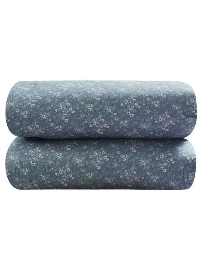 LEVORE 7-piece bedspread set, 100% soft cotton, floral pattern, double-sided, summer style, with filling and fasteners, suitable for King bed - Image 3