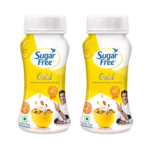 Sugar Free Gold, 100g, Jar (Pack of 2)| Equivalent to Sweetness from 2kg Sugar| India's No.1 Sweetner| Sweet like Sugar with Low Calories| Scientifically Proven & Tested - Image 1