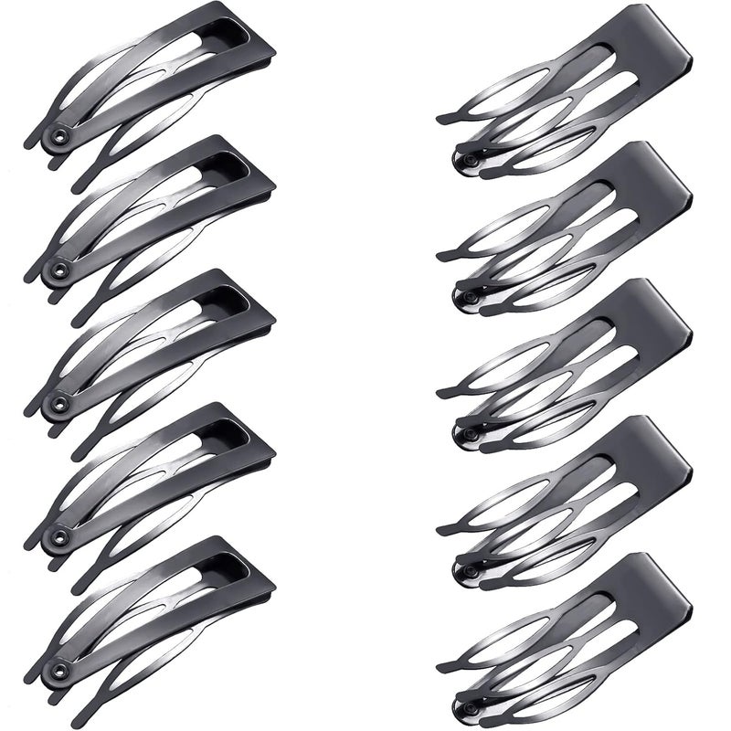 Chinco 24 Pcs Double Grip Hair Clips Metal Snap Clips Women Barrettes for Hair Making Salon SuppliesGun Black2 Inch