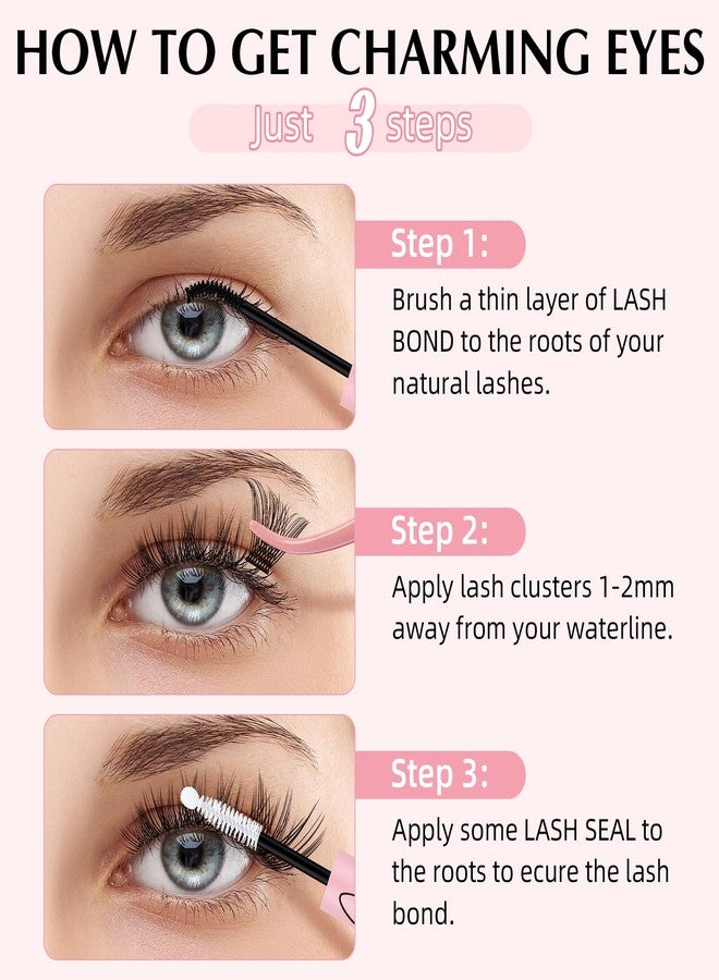 EYEVIS Lash Bond and Seal 10ML Waterproof Lash Cluster Glue Lash Seal 2-in-1 Lash Glue for Eyelash Clusters Long-Lasting for DIY Lash Extensions at Home(Black Bond and Clear Seal,10ML) - Image 5