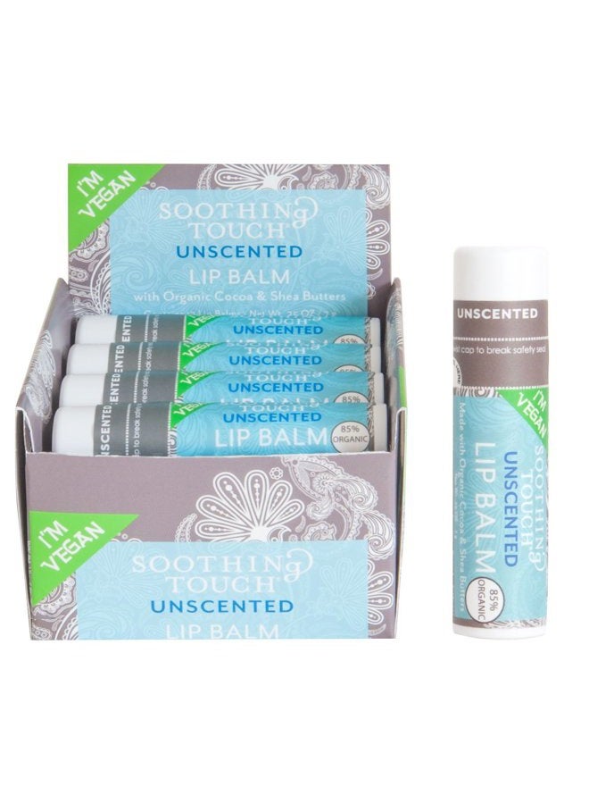 Unscented Vegan Lip Balm, 0.25 Ounce - 12 per case.
