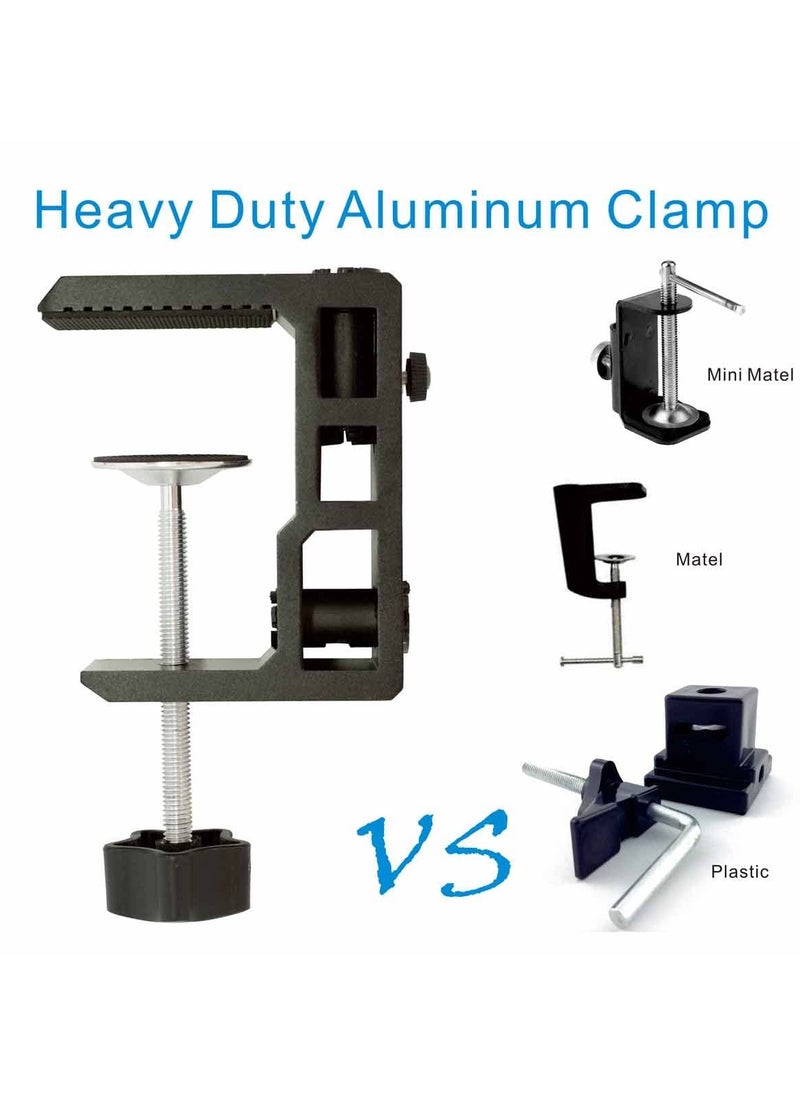 KASTWAVE - Replacement Heavy Duty C Clamp for 1/2” Base Phone I pad Mount,Tablet Mic Holder,Magnifying Lamp,Desk Lamp,Swing Arm Lamp,Table Mount Clamp for Microphone Stand Mic Boom Arm (G2 BLACK) - Image 1