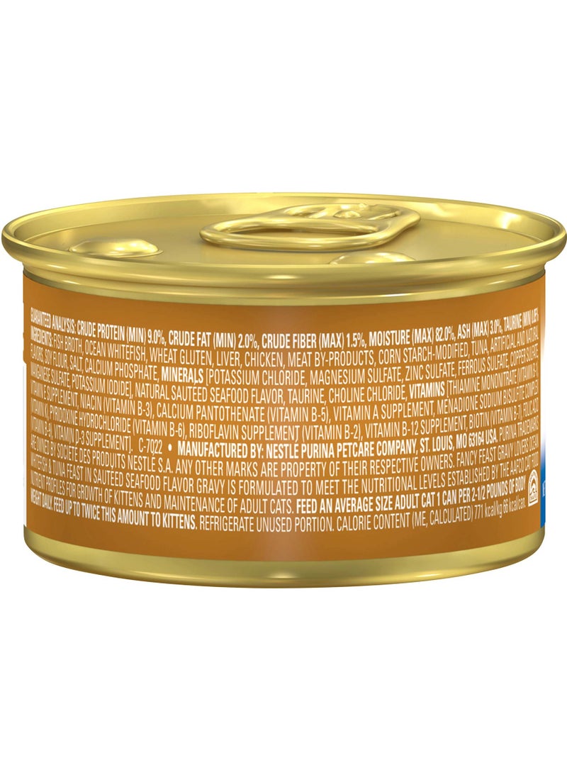 Purina Fancy Feast - Gravy Lovers Ocean Whitefish & Tuna Feast In Sauteed Seafood Flavour Gravy 85G - Image 1