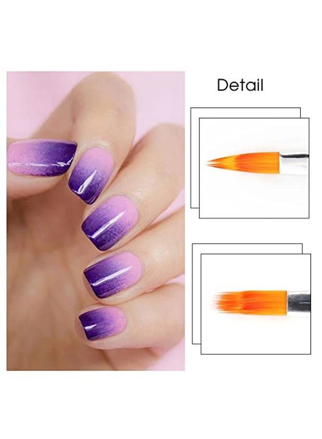DANNEASY 6Pcs Nail Art Brush Oblique Head French Tips Nail Brush Ombre Nail Brush Nail Design Brushes Nail Painting Tools Nail Art Supplies - Image 3
