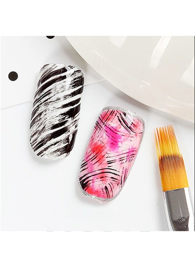 DANNEASY 6Pcs Nail Art Brush Oblique Head French Tips Nail Brush Ombre Nail Brush Nail Design Brushes Nail Painting Tools Nail Art Supplies - Image 4