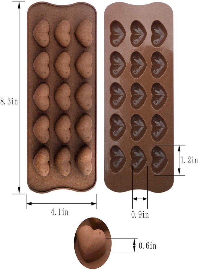 Zordik Heart Shape 15 Cavity Silicone Chocolate Moulds (Set of 2) - Image 2