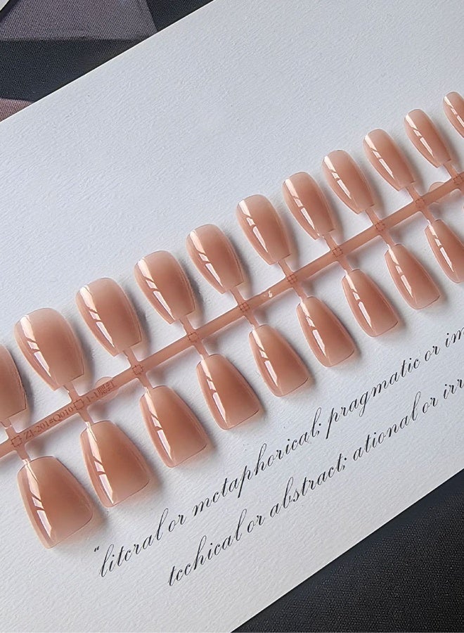 تصميم أظافر أكريليك مزيفة مزيفة، ملحق مع غراء الأظافر، أظافر مطبوعة طويلة فاخرة، مجموعات أظافر مزيفة أكريليك فرنسية قابلة لإعادة الاستخدام للنساء - Image 2