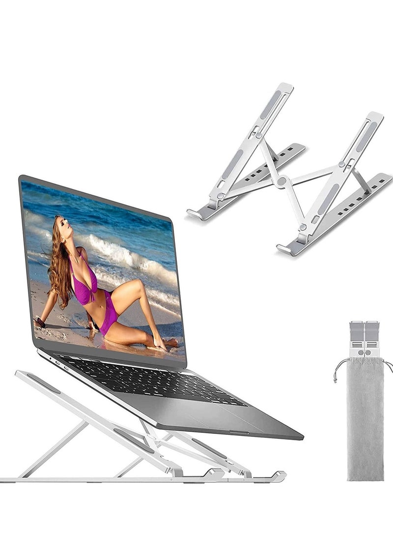 Adjustable Laptop Stand, Portable Aluminium Laptop Riser Laptop Holder for Desk, Foldable Ventilated Cooling Computer Support Stand for Apple MacBook Pro/Air, HP, Sony, Dell, More 10-15.6” - Image 3
