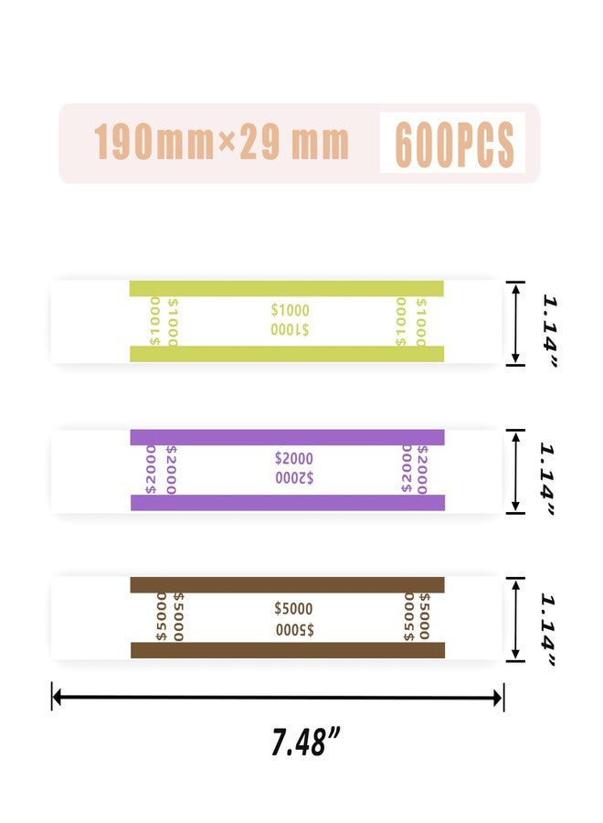 Homrelaxy 600pcs Money Bands for Cash - Self-Adhesive Money Wrappers for Bills, Currency Straps in 12 ABA Standard Colors, Ideal for Banks, Restaurants, and Businesses to Organize Cash - Image 2