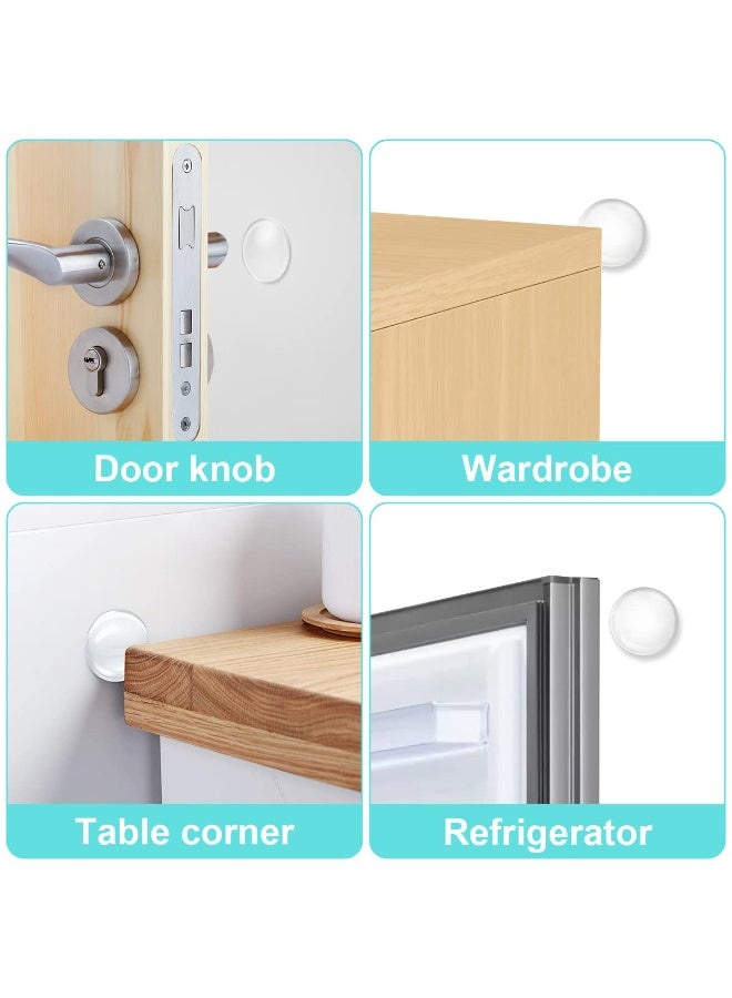 Door Stopper, 6Pcs Wall Door Handle Stopper, Silicone Transparent Round Wall Protector, Self-Adhesive Door Stops Door Handle Bumper Pads for Wall, Fridge, Cabinets (1.57inch) - Image 4