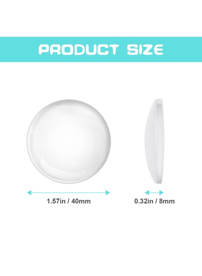 Door Stopper, 6Pcs Wall Door Handle Stopper, Silicone Transparent Round Wall Protector, Self-Adhesive Door Stops Door Handle Bumper Pads for Wall, Fridge, Cabinets (1.57inch) - Image 2