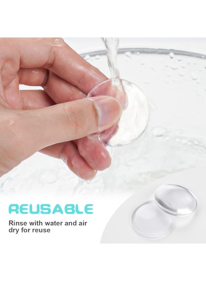 Door Stopper, 6Pcs Wall Door Handle Stopper, Silicone Transparent Round Wall Protector, Self-Adhesive Door Stops Door Handle Bumper Pads for Wall, Fridge, Cabinets (1.57inch) - Image 5