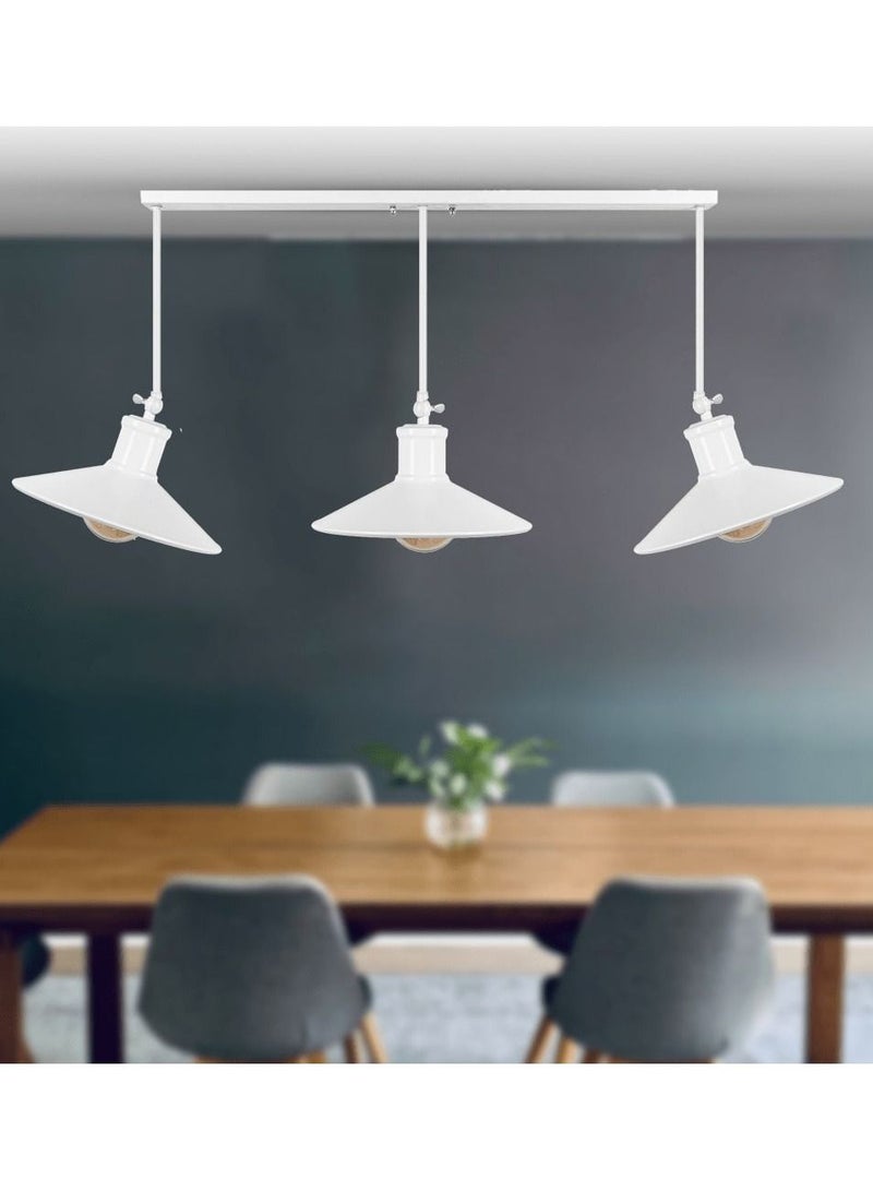 El Rawda Lighting Ja Ceiling Lamp | modern decorative LED E27 pendant light ceiling lamp hanging | suitable for any room | Color: White | Size: 37x90x37 cm - Image 1