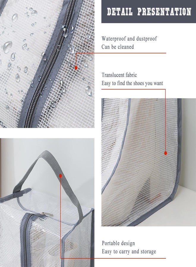 Fazhongfa Travel Bags for Luggage Packing, Clear Stackable Storage Dust Waterproof Shoe Bags in Closet 2 Set Hanging Bags (Clear Gray-Thigh Boot) - Image 4