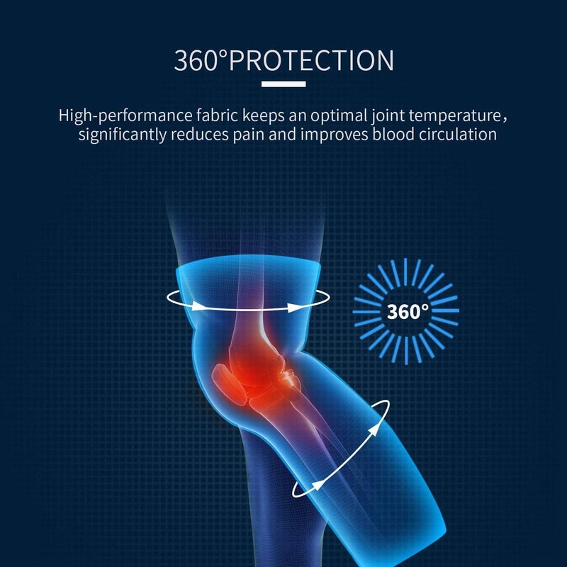 Ofrdncy Leg Compression Sleeve Full Leg 2 Pack Long/Self-Heating Knee Brace for Men Women Knee Support Protector for Running,Weightlifting, Workout and other Sport-4Sizes - Image 4
