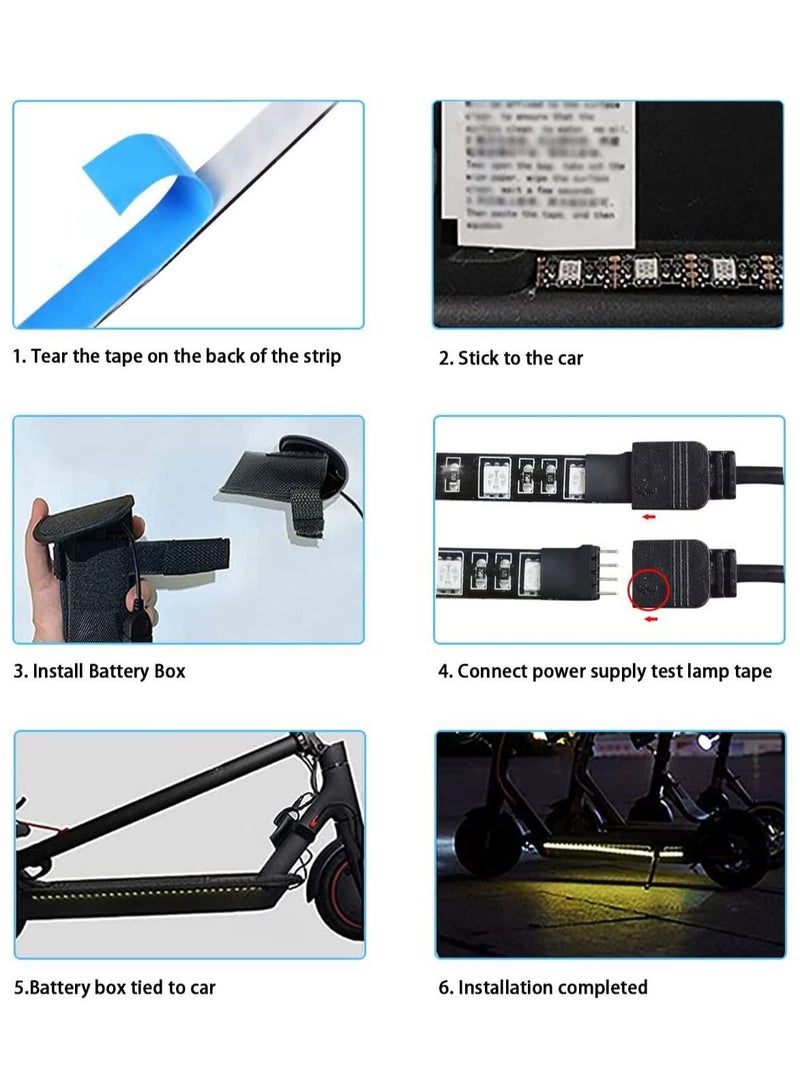 NIBEMINENT Scooter LED Light, Remote Control Strip Color Change Night Cycling Waterproof Safety Skateboard Decorative Accessories for Xiaomi M365/pro/Ninebot/Mercane Wide Wheel Kick - Image 4