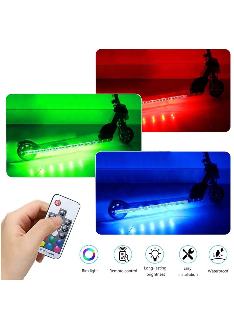 NIBEMINENT Scooter LED Light, Remote Control Strip Color Change Night Cycling Waterproof Safety Skateboard Decorative Accessories for Xiaomi M365/pro/Ninebot/Mercane Wide Wheel Kick - Image 2