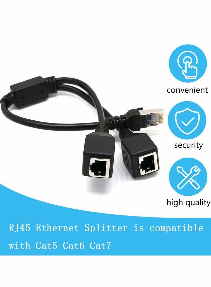 SYOSI RJ45 Ethernet Splitter Cable, LAN Network Port Ethernet Connector Adapter 1 Male to 2 Female Y Tape Cable for Cat5 Cat6 Cat7 - Image 4
