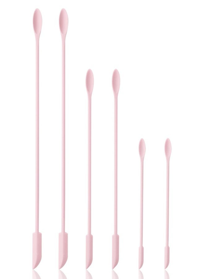 Cooptop 6 Pieces Multi Size Makeup Spatula, Beauty Spatula, Mini Small Silicone Spatula Set for Beauty and Kitchen, Tiny Scraper for Jar, Kitchen Bottles, Cosmetic (Pink) - Image 2