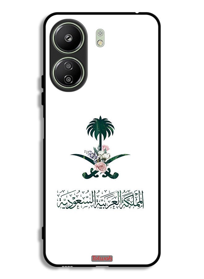 Tolwak Xiaomi Redmi 13C Protective Case Cover Kingdom Of Saudi Arabia Sign Of Flowers - Image 1