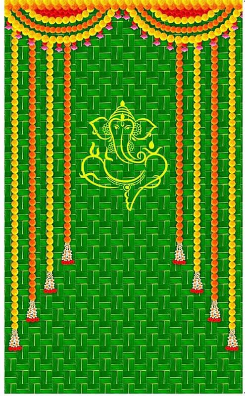 BAGUE Back Drop for Photography Backdrop Cloth for Pooja Decoration Traditional Pooja Wedding Ceremany Engagement Functions 5X8 Size, Green - Image 5
