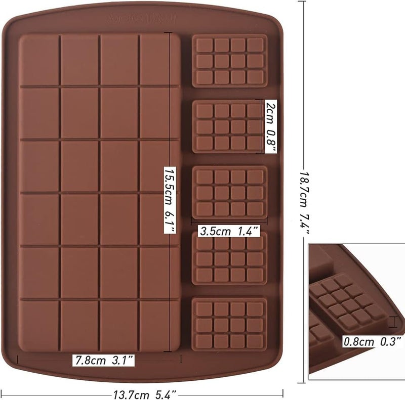 Undy Break Apart Silicone Chocolate Bar Moulds 6 in1 Homemade Protein and Energy Bar Moulds Reusable Silicone Mould - Image 2