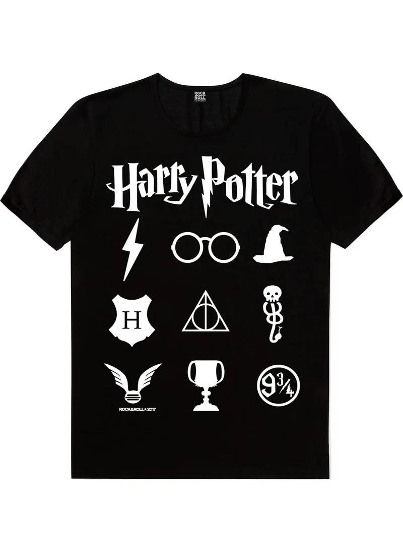 Rock&Roll HP Symbols Black Short Sleeve T-Shirt