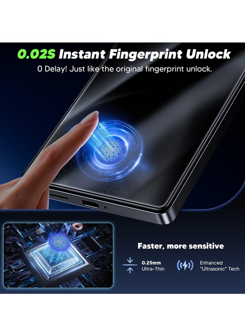 Generic 2-Pack Tempered Glass Screen Protector for Samsung Galaxy S25 Ultra [Support Fingerprint Unlock] [Full Coverage] with Transparent HD Clear Anti-Scratch S 25 25Ultra S25Ultra (Galaxy S25  - Image 4