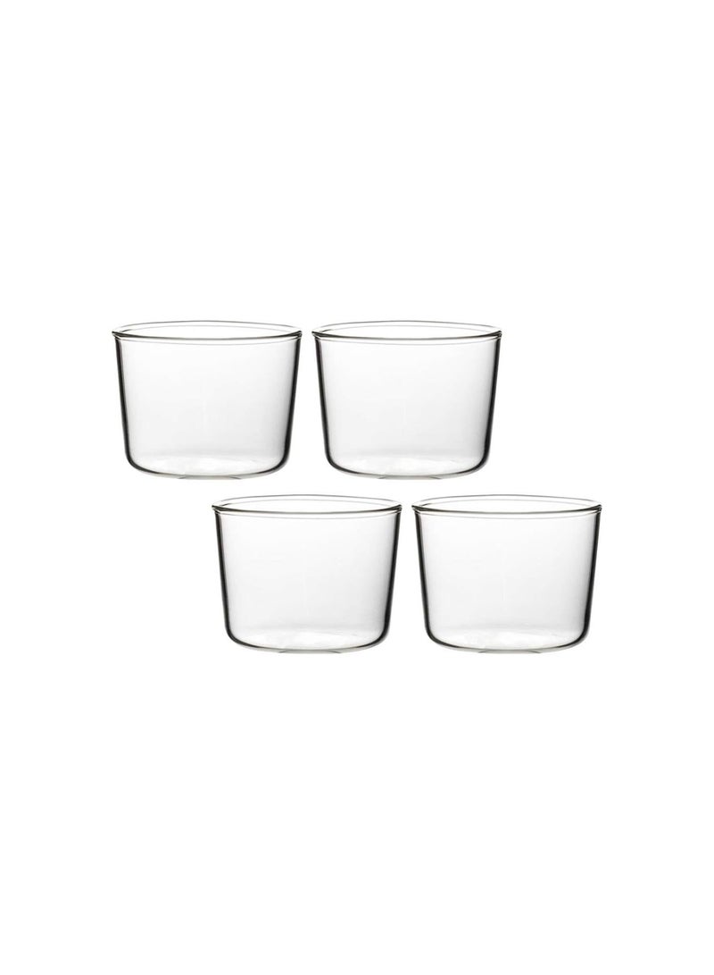 GGOOT 4Pcs Clear Glass Pudding Cups Dessert Cups Ice Cream Cups Mousse Bowl Small Serving Mugs Glasses Candle Holders Drinking Cups for Water Beverages Cocktails (200 ML) - Image 1