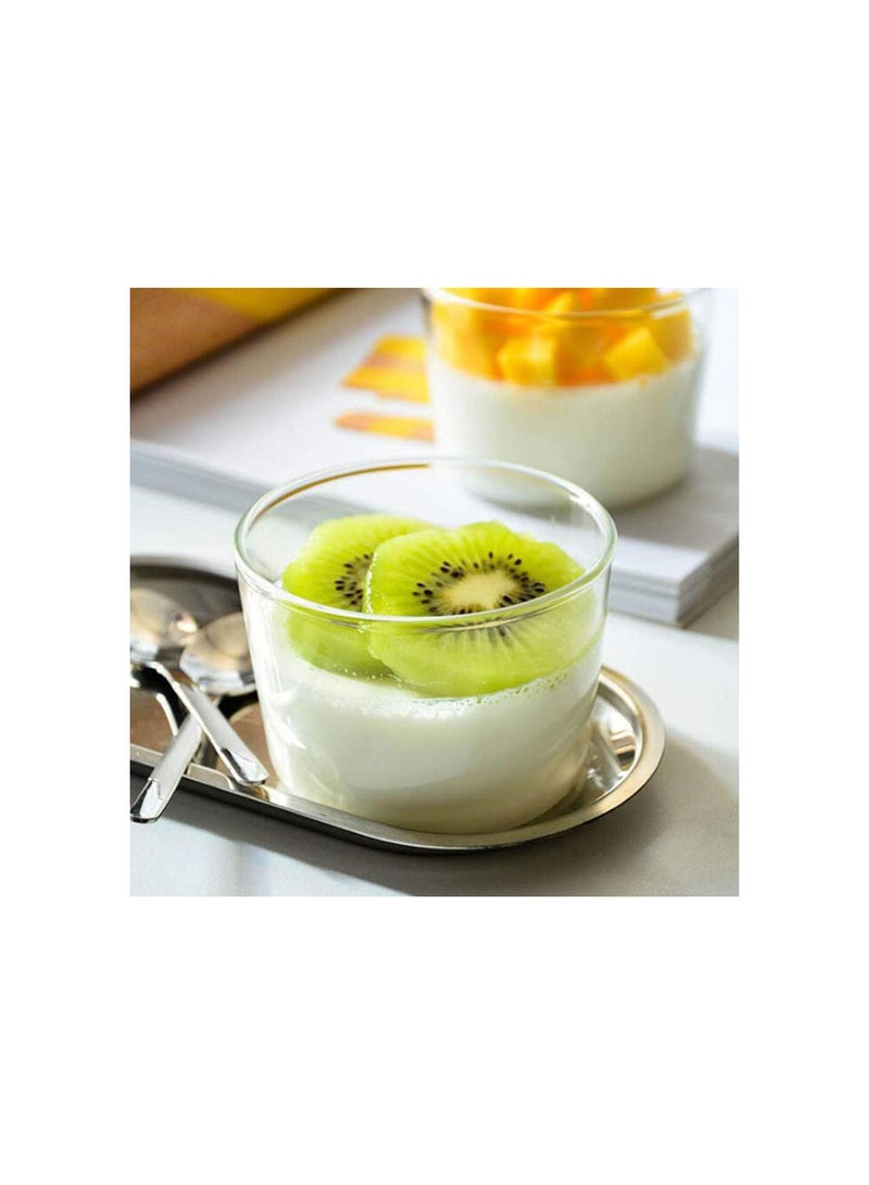 GGOOT 4Pcs Clear Glass Pudding Cups Dessert Cups Ice Cream Cups Mousse Bowl Small Serving Mugs Glasses Candle Holders Drinking Cups for Water Beverages Cocktails (200 ML) - Image 2
