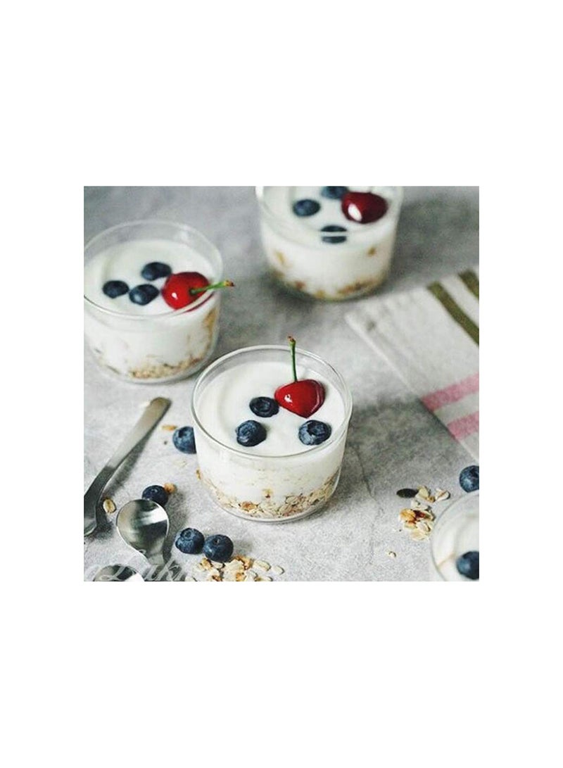 GGOOT 4Pcs Clear Glass Pudding Cups Dessert Cups Ice Cream Cups Mousse Bowl Small Serving Mugs Glasses Candle Holders Drinking Cups for Water Beverages Cocktails (200 ML) - Image 3