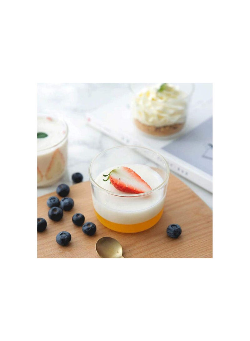 GGOOT 4Pcs Clear Glass Pudding Cups Dessert Cups Ice Cream Cups Mousse Bowl Small Serving Mugs Glasses Candle Holders Drinking Cups for Water Beverages Cocktails (200 ML) - Image 5