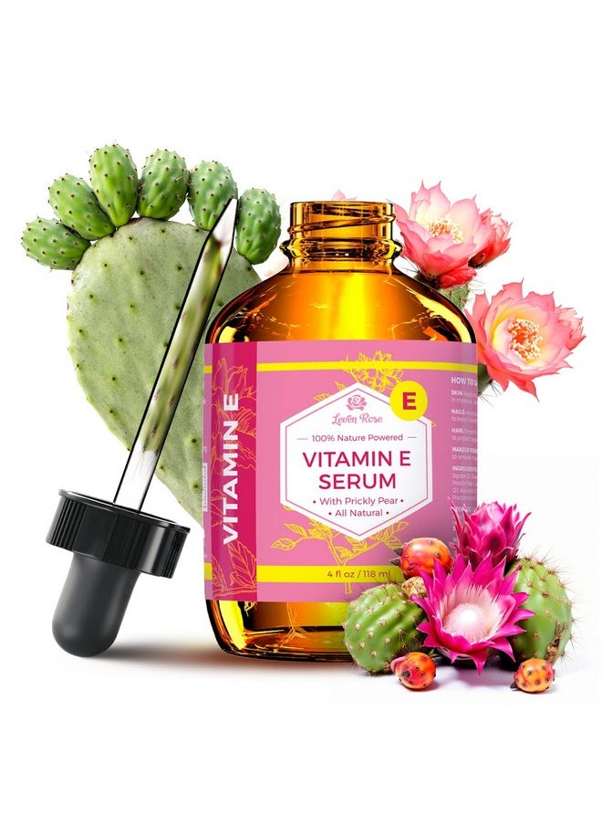 Leven Rose Leven Rose Vitamin E Oil Serum 100% Pure Organic All Natural Face, Dry Skin & Body Moisturizer Treatment, Hair & Nail Growth Oil, Pure Makeup Remover, Acne Cleansing Oil Large 4 oz  - Image 1
