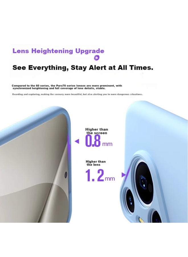 To Lonnie غطاء زيلانغني لهواوي Pura70pro، P70pro+ غطاء واقي، سيليكون سائل أصلي فائق النحافة حماية كاملة مضاد للصدمات غطاء ناعم للرجال والنساء، نمط جديد - Image 4