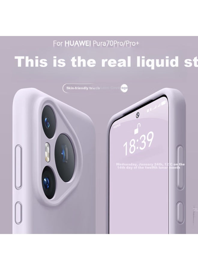 To Lonnie غطاء زيلانغني لهواوي Pura70pro، P70pro+ غطاء واقي، سيليكون سائل أصلي فائق النحافة حماية كاملة مضاد للصدمات غطاء ناعم للرجال والنساء، نمط جديد - Image 1