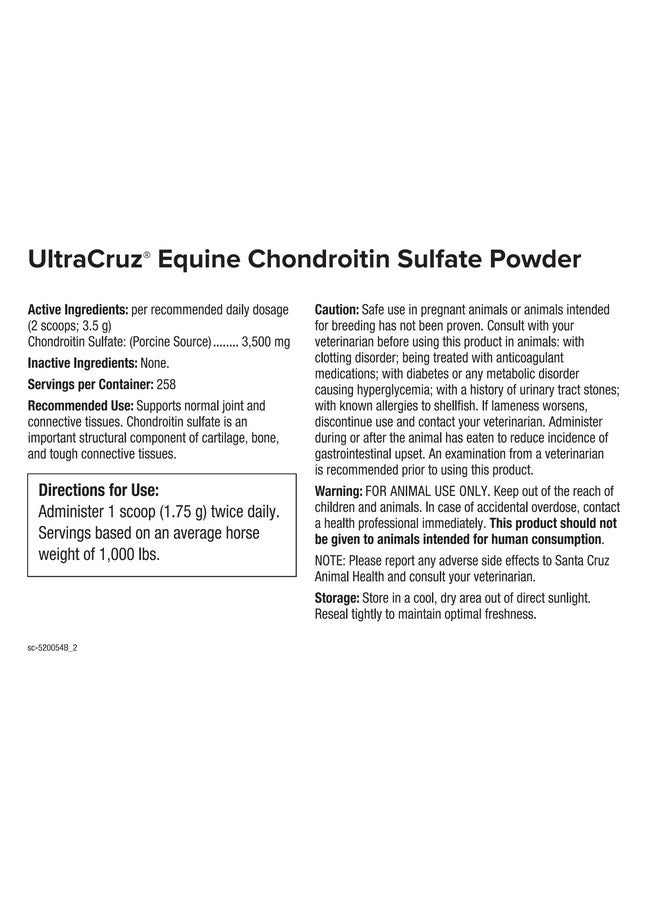 UltraCruz Equine Chondroitin Sulfate, Powder, 1 lb (129 Day Supply) - Image 3
