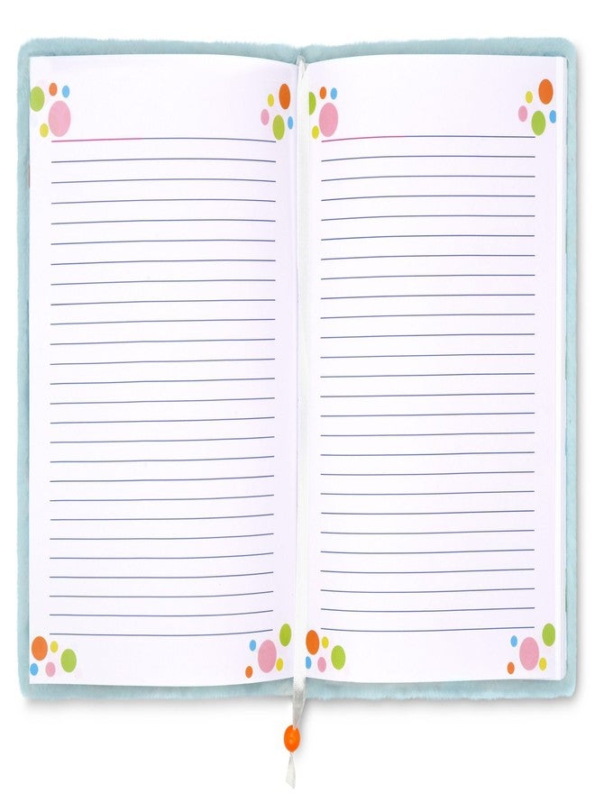 iscream Dippin' Dots Plush Fur Floating Dots Book-Bound Lined-Page 8.5" Journal - Rainbow Dots - Image 3
