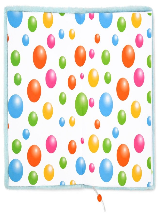 iscream Dippin' Dots Plush Fur Floating Dots Book-Bound Lined-Page 8.5" Journal - Rainbow Dots - Image 2